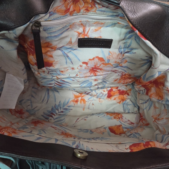 Ariat Brown and Teal Fringe Tote - Picture 2 of 3